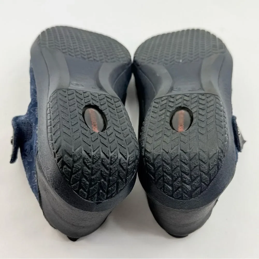 Arcopedico COSMOS Navy Blue Floral Soft Structure Mary Jane Walking Shoes
